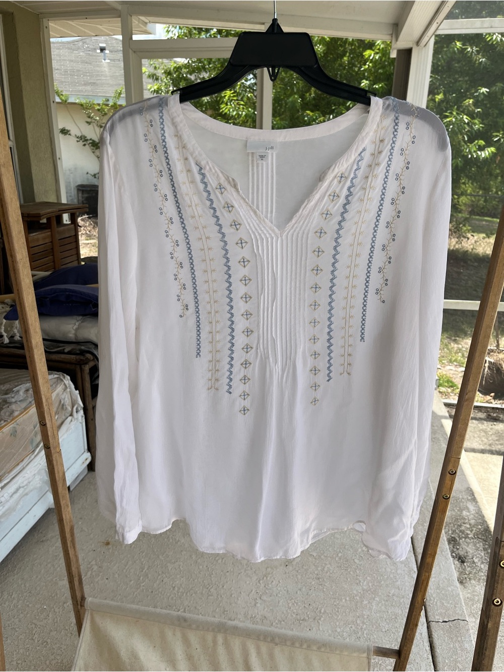 j jill sheer boho top